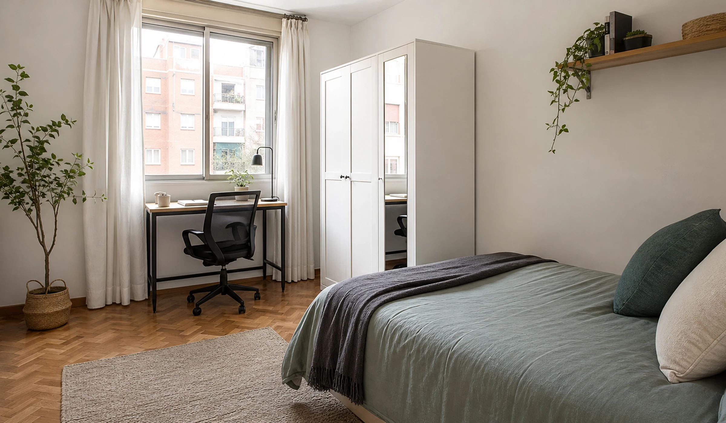 Habitación luminosa y amueblada disponible en Madrid